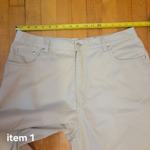 Eddie Bauer Lot Of 2 Women's Chino Pants Size 18 Cream & Sand  Classic Casual - Picture 7 of 16